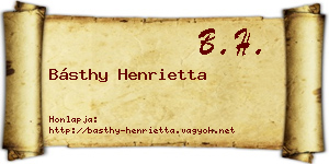 Básthy Henrietta névjegykártya