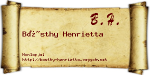 Básthy Henrietta névjegykártya