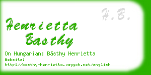 henrietta basthy business card